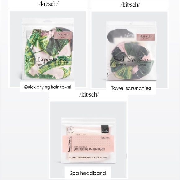 Kit.sch towel scrunchies and headband, hand gloves mask shower set - Picture 2 of 15